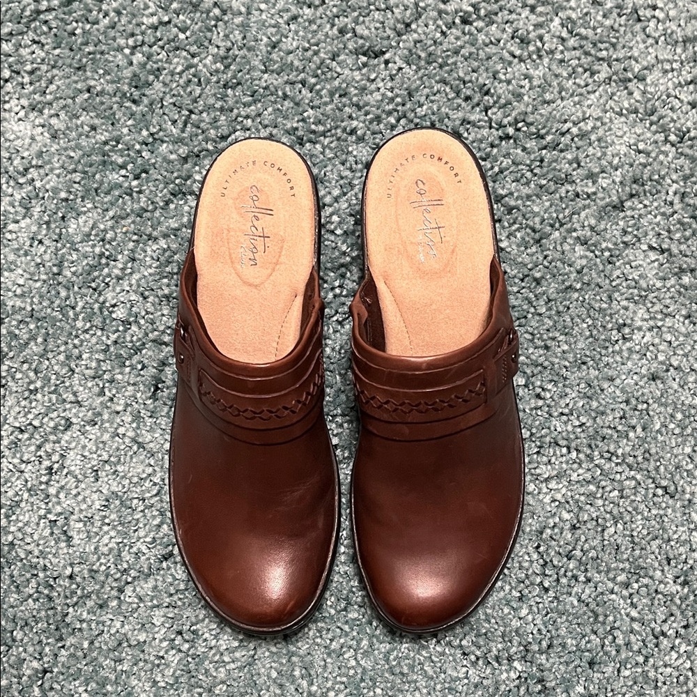 Clarks——Dark Brown Women's Mules